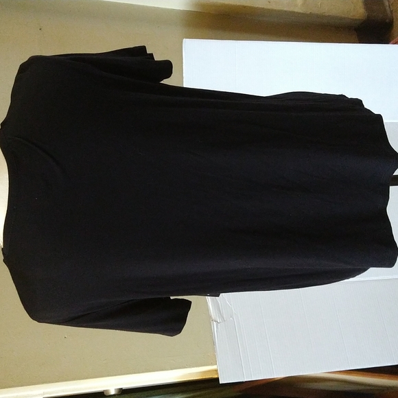 NWT. POOF New York short sleeve black rayon top. - Picture 2 of 4